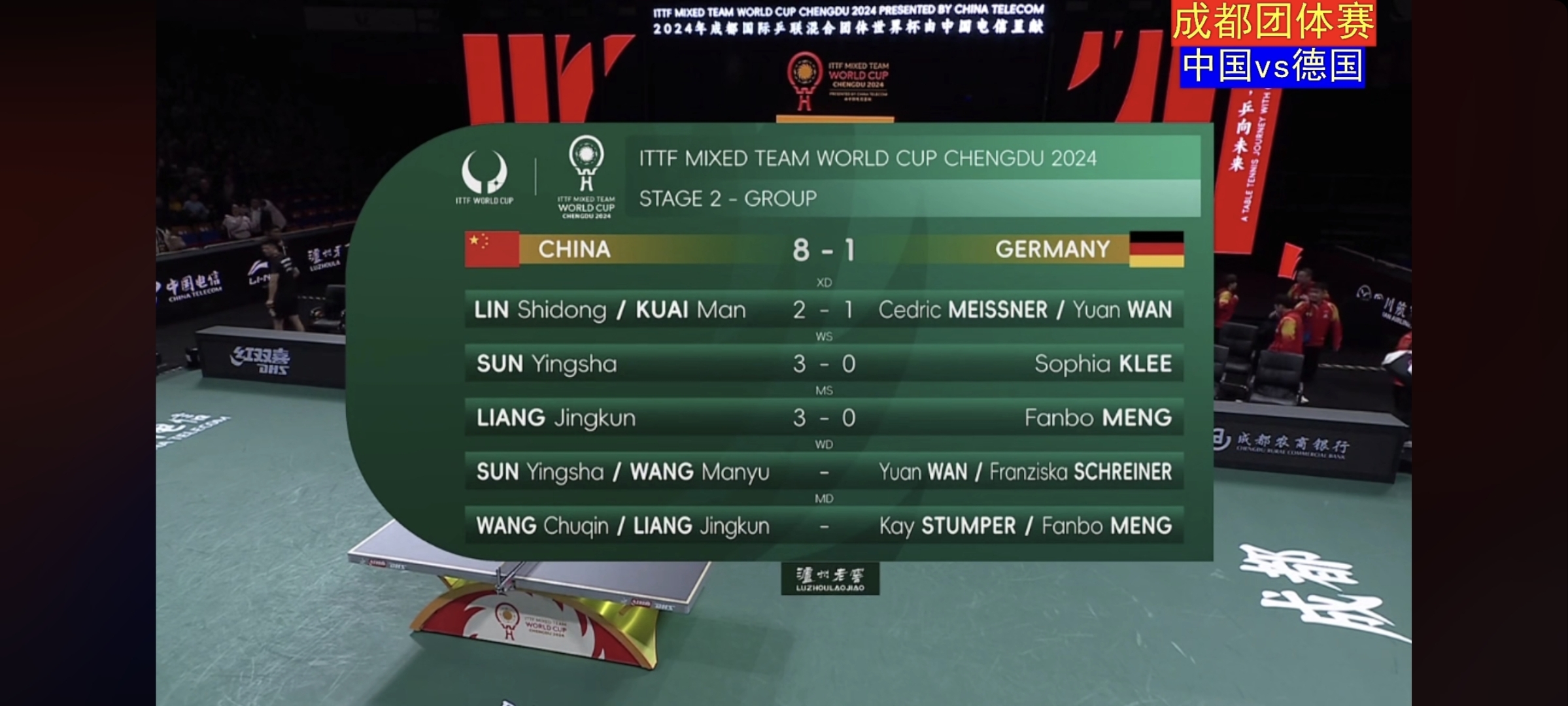 德国队碾压中国队，梁靖崑点燃赛场